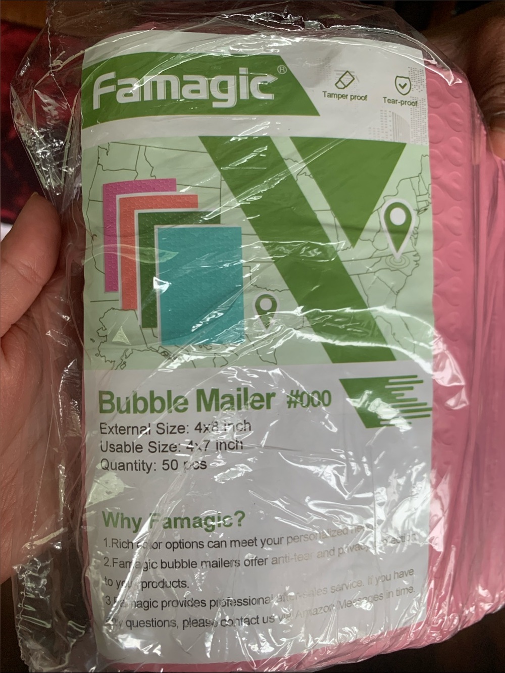 Famagic Pink Bubble Mailers - Pack of 50 Cushioned Padded Envelopes 💕